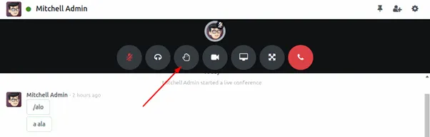Raise hand in meeting - odoo 17 latest feature